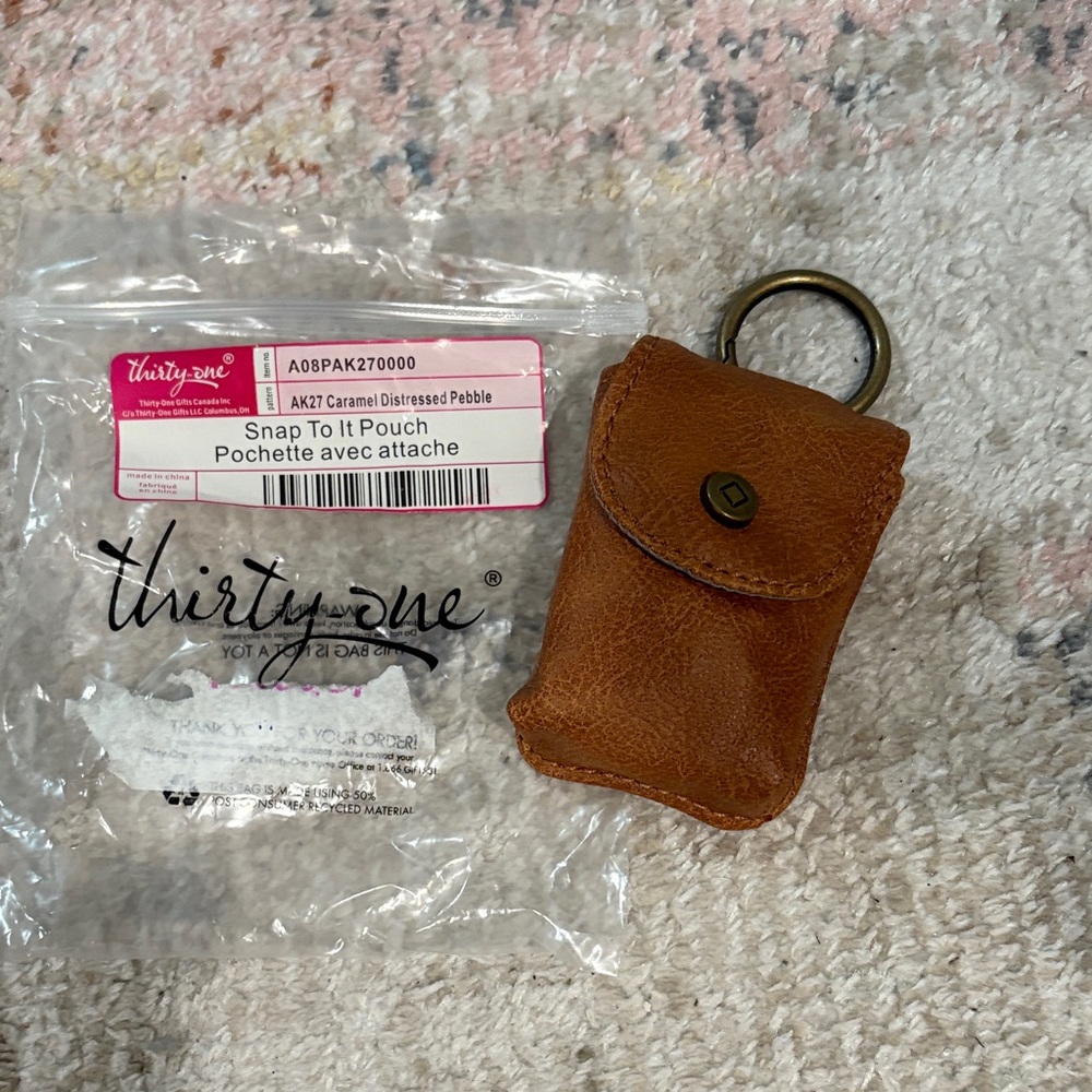 Thirty-One Caramel Snap To It Pouch